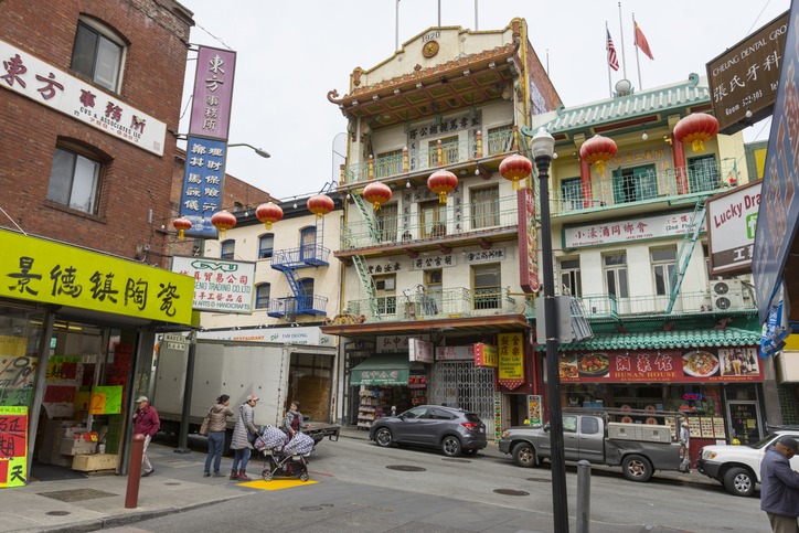 Street view of China Town in San Francisco,USA