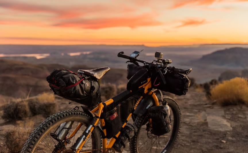 Bike, Wellness, Sunrise, Adventure, Surly, Bikepacking, Biking, Transportation, Vehicle, Backpack, Bag, Motocross, Mountain Bike