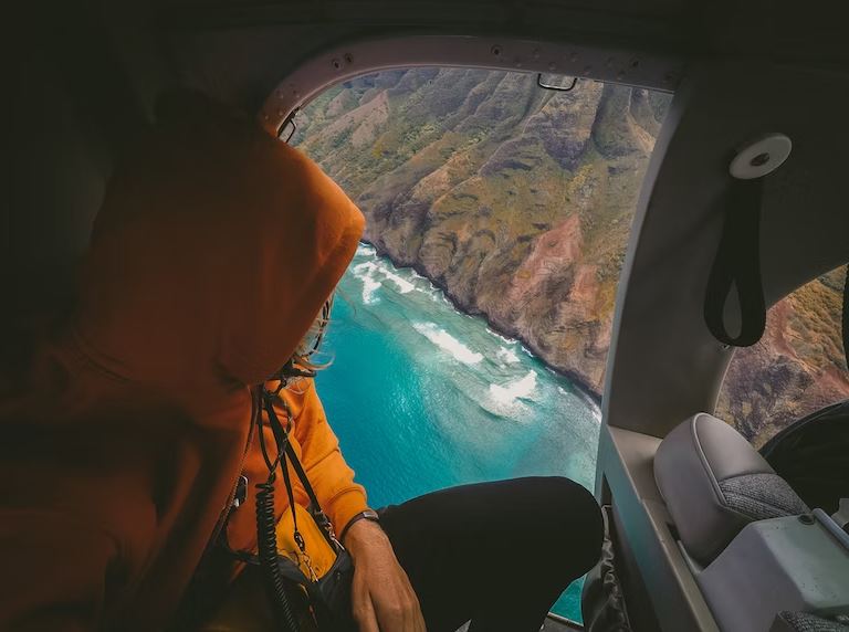 Travel Images, Texas, United States, Sitting, Helicopter Ride, Coast, Coastal, Looking Down, Aerial View, Passenger, Flying, Flight, Adventure, Whitecaps, Coastline